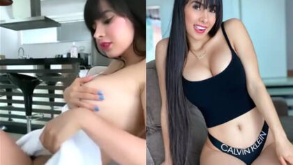 Mansão Bonde Juliana Bonde de toalha brincando com os seios grandes vazou video porno de sexo amador caseiro