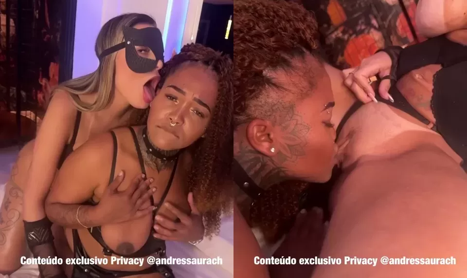 Sexo lésbico Andressa Urach e Black Duquesa se chupando