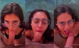Brenda Trindade mamando a rola sem as mãos em vídeo de boquete