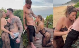Gabi Tamiris loira peituda chupando pau de frente pro mar